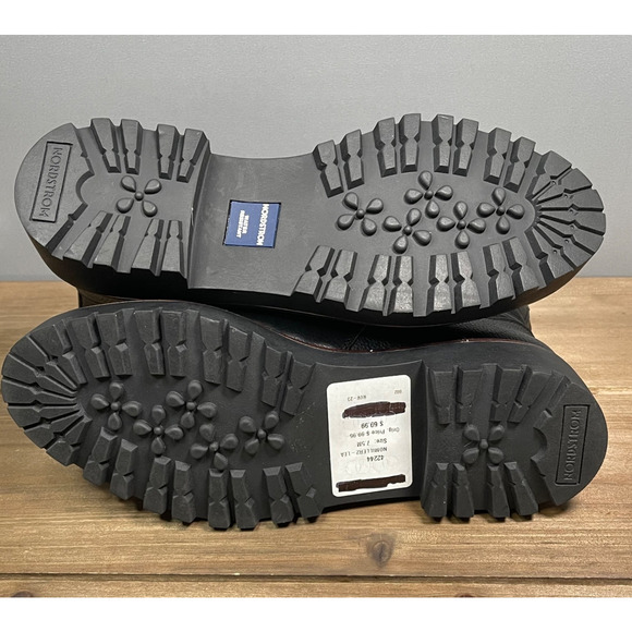 Nordstrom Women's Miller 2 Water Resistant Boots Size 7.5 Black Leather Lug Sole - Picture 10 of 16